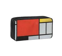 EdWal Composition in Red Yellow Blue and Black Print Pen Organizer Bag Pouch Large Capacity Pencil Case with Zipper Durable Pen Case for Stationery