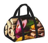EdWal Condiments Spices Print Log Carrier Bag with Open Sides Wood Log Holder for Fireplace Tote Bag Fireplace Accessory