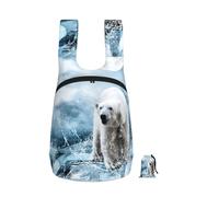 EdWal Cool Animal White Polar Bear Print Foldable Backpack Lightweight Hiking Bag Soft Travel Backpack Rucksack For Work And Gym