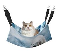 EdWal Cool Animal White Polar Bear print Soft Sleeping Hammock Cat Hammock for Cage Hanging,Pet Hammock Bed Adjustable for Small Animals