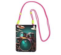 EdWal Cool Drum Set Print Crossbody Bag For Women, Mini Phone Purses, Cute Phone Wallet, For Hiking Travel Gift