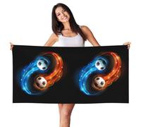 EdWal Cool Soccer Ball Print Spa Bath Towels 70cm X 140cm,Soft Quick Drying Beach Towels For Bathroom,Gym,Travel