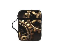 EdWal Cool Steampunk Gears Print Bible Case Cosmetic Bag with Sturdy Handle Wash Bag Tablet Sleeve Small Tool Bag for Books