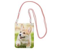 EdWal Corgi Puppy Print Crossbody Bag For Women, Mini Phone Purses, Cute Phone Wallet, For Hiking Travel Gift