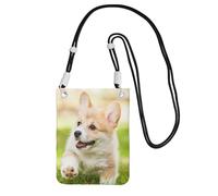 EdWal Corgi Puppy Print Crossbody Bag For Women, Mini Phone Purses, Cute Phone Wallet, For Hiking Travel Gift