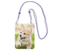 EdWal Corgi Puppy Print Crossbody Bag For Women, Mini Phone Purses, Cute Phone Wallet, For Hiking Travel Gift