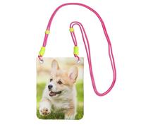 EdWal Corgi Puppy Print Crossbody Bag For Women, Mini Phone Purses, Cute Phone Wallet, For Hiking Travel Gift