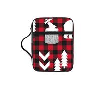 EdWal Cow Deer Tree Christmas Print Bible Case Cosmetic Bag with Sturdy Handle Wash Bag Tablet Sleeve Small Tool Bag for Books