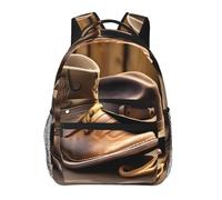 EdWal Cowboy Hat And Boots Print Hiking Backpack Laptop Backpack For Men Women Waterproof Rucksack Easy To Clean Travel Bag