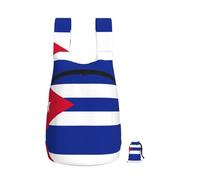 Edwal Cuban Flag Print Foldable Backpack Lightweight Hiking Bag Soft Travel Backpack Rucksack For Work And Gym