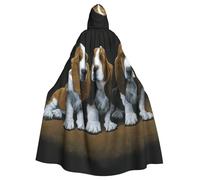 EdWal Cute Basset Hound Puppies Print Unisex Adults Hooded Cloak Cape Uniform, Hooded Robe, For Halloween Cosplay Costumes