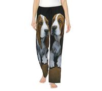 EdWal Cute Basset Hound Puppies Print Women'S Lightweight Lounge Pajama Pants - Soft Breathable Versatile Sleep Bottoms S-3xl