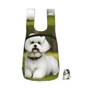 EdWal Cute Bichon Frise Dog Print Foldable Backpack Lightweight Hiking Bag Soft Travel Backpack Rucksack For Work And Gym