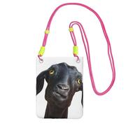 EdWal Cute Black Goat Animal Print Crossbody Bag For Women, Mini Phone Purses, Cute Phone Wallet, For Hiking Travel Gift