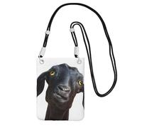 EdWal Cute Black Goat Animal Print Crossbody Bag For Women, Mini Phone Purses, Cute Phone Wallet, For Hiking Travel Gift