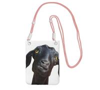 EdWal Cute Black Goat Animal Print Crossbody Bag For Women, Mini Phone Purses, Cute Phone Wallet, For Hiking Travel Gift
