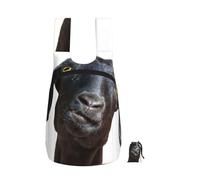EdWal Cute Black Goat Animal Print Foldable Backpack Lightweight Hiking Bag Soft Travel Backpack Rucksack For Work And Gym