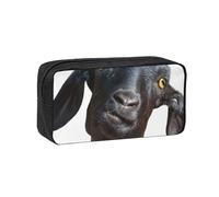 EdWal Cute Black Goat Animal Print Pen Organizer Bag Pouch Large Capacity Pencil Case with Zipper Durable Pen Case for Stationery