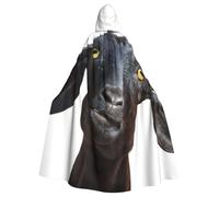 EdWal Cute Black Goat Animal Print Unisex Adults Hooded Cloak Cape Uniform, Hooded Robe, For Halloween Cosplay Costumes