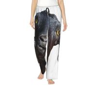 EdWal Cute Black Goat Animal Print Women'S Lightweight Lounge Pajama Pants - Soft Breathable Versatile Sleep Bottoms S-3xl