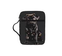 EdWal Cute Black Pug Dog-Standard-Scale-2_00x Print Bible Case Cosmetic Bag with Sturdy Handle Wash Bag Tablet Sleeve Small Tool Bag for Books