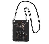 EdWal Cute Black Pug Dog-Standard-Scale-2_00x Print Crossbody Bag For Women, Mini Phone Purses, Cute Phone Wallet, For Hiking Travel Gift
