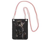 EdWal Cute Black Pug Dog-Standard-Scale-2_00x Print Crossbody Bag For Women, Mini Phone Purses, Cute Phone Wallet, For Hiking Travel Gift