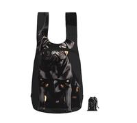 EdWal Cute Black Pug Dog-Standard-Scale-2_00x Print Foldable Backpack Lightweight Hiking Bag Soft Travel Backpack Rucksack For Work And Gym