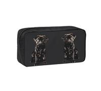 EdWal Cute Black Pug Dog-Standard-Scale-2_00x Print Pen Organizer Bag Pouch Large Capacity Pencil Case with Zipper Durable Pen Case for Stationery