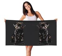 EdWal Cute Black Pug Dog-Standard-Scale-2_00x Print Spa Bath Towels 70cm X 140cm,Soft Quick Drying Beach Towels For Bathroom,Gym,Travel
