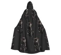 EdWal Cute Black Pug Dog-Standard-Scale-2_00x Print Unisex Adults Hooded Cloak Cape Uniform, Hooded Robe, For Halloween Cosplay Costumes