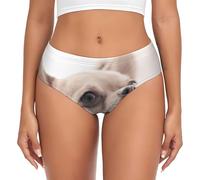 EdWal Cute Chihuahua Print Womens High-Waisted Briefs Panties, Moisture-Wicking Underwear, Bikini Brief Underwear Black