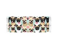 EdWal Cute Chihuahua Pug Print Wool Feel Shawl Large Pashmina Travel Blanket Scarf For Women For Christmas Winter Gift