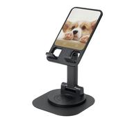 EdWal Cute Corgi Print Adjustable Foldable Phone Stand,360 Rotating Cell Phone Holder For Desk,Travel Essentials