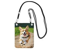 EdWal Cute Corgi Print Crossbody Bag For Women, Mini Phone Purses, Cute Phone Wallet, For Hiking Travel Gift