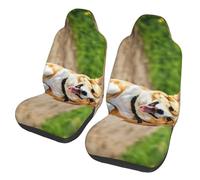 EdWal Cute Corgi Print Front Seat Covers, Easy To Install Two Car Seat Protector Cover Set Accessories Auto Trucks Suv