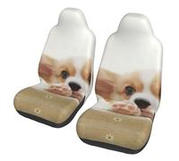 EdWal Cute Corgi Print Front Seat Covers, Easy To Install Two Car Seat Protector Cover Set Accessories Auto Trucks Suv