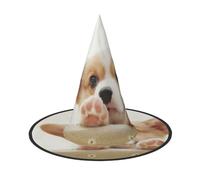 EdWal Cute Corgi Print Halloween Witch Hat Costume Accessory Women Hats For Halloween Party Cosplay For Home, Yard,