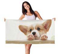 EdWal Cute Corgi Print Spa Bath Towels 70cm X 140cm,Soft Quick Drying Beach Towels For Bathroom,Gym,Travel