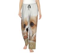 EdWal Cute Corgi Print Women'S Lightweight Lounge Pajama Pants - Soft Breathable Versatile Sleep Bottoms S-3xl