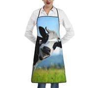 EdWal Cute Cow Print Kitchen Aprons, Apron For Cooking With Pocket, Unisex Chef Aprons For Men Women
