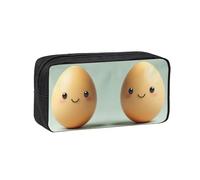 EdWal Cute Egg Print Pen Organizer Bag Pouch Large Capacity Pencil Case with Zipper Durable Pen Case for Stationery