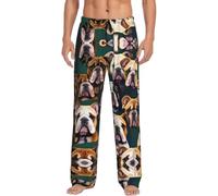 EdWal cute english bulldog print Men's Pajama Pants Big and Tall Pajama Bottoms Mens Lounge Sleep Pants with Pockets