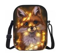 Edwal Cute Fox Print Small Crossbody Bag For Women Waterproof Phone Purse With Adjustable Strap For Travel Work