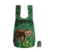 EdWal Cute Funny Sloth Relaxing On The Jungle Tree Print Foldable Backpack Lightweight Hiking Bag Soft Travel Backpack Rucksack For Work And Gym
