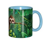 EdWal Cute Funny Sloth Relaxing On The Jungle Tree Print Tea Cups with Handle, Ceramic Ceramic Mug for Tea and Coffee Gift for Women Microwave Safe