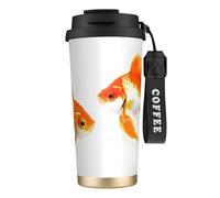 EdWal Cute Goldfish Print Insulated Stainless Steel Travel Coffee Mug,Coffee Cups with Lids, for Hot Cold Drinks
