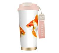 EdWal Cute Goldfish Print Insulated Stainless Steel Travel Coffee Mug,Coffee Cups with Lids, for Hot Cold Drinks