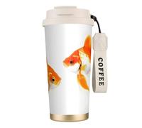 EdWal Cute Goldfish Print Insulated Stainless Steel Travel Coffee Mug,Coffee Cups with Lids, for Hot Cold Drinks