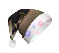 EdWal Cute Honey Badger Print Led Christmas Beanie Light Up Christmas Hats, Knit Hats With Led Lights, Unisex Winter Santa Hat